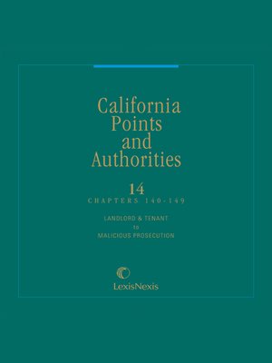cover image of California Points and Authorities
